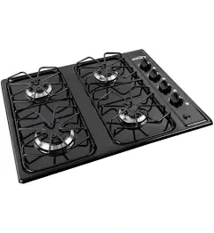 Estufa Abba 20" 4 Puestos Negra, Gas Natural, Mesa Inox con Horno